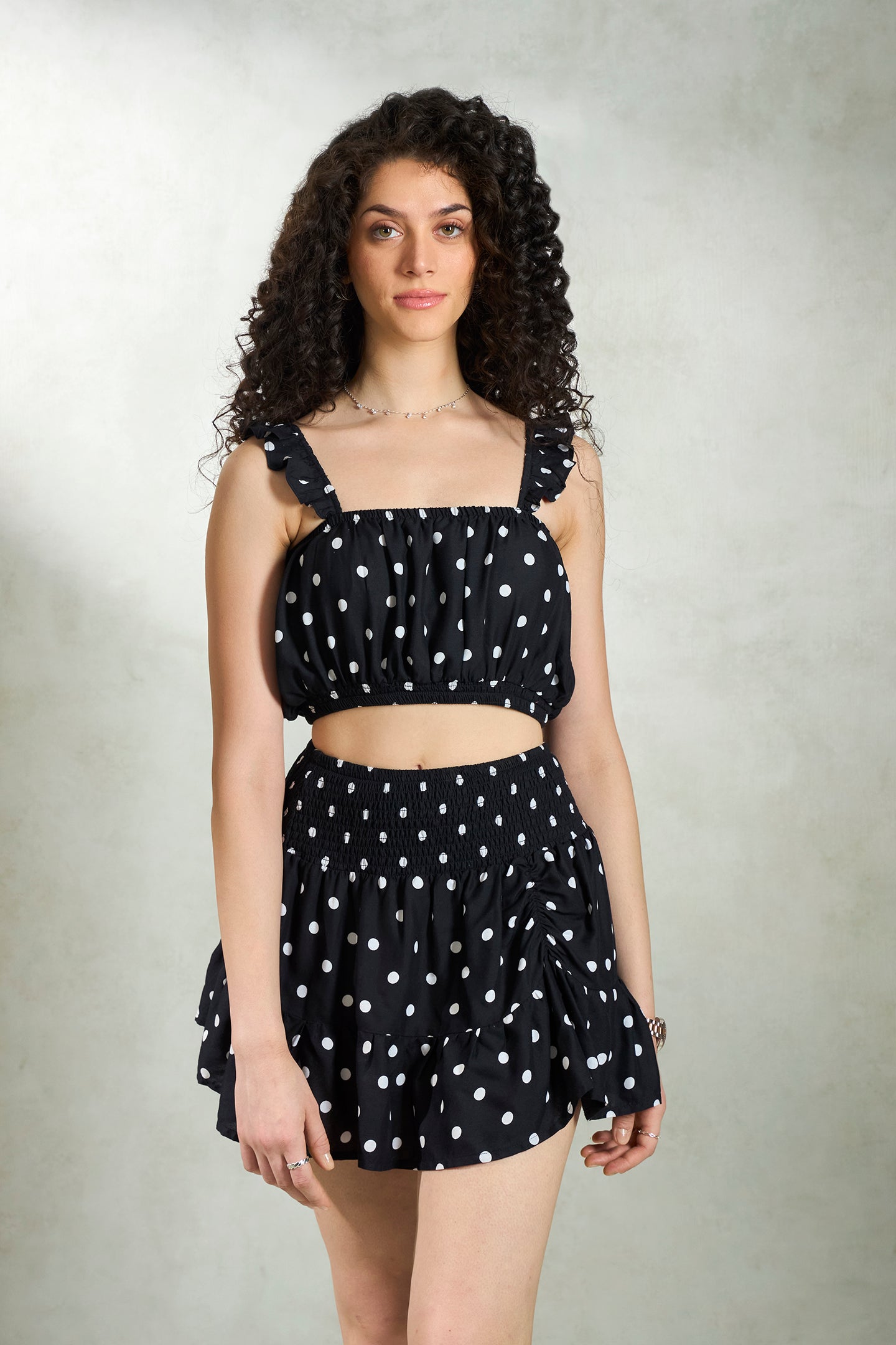 Raahika 2.0|Polka Dot Ruffle Set