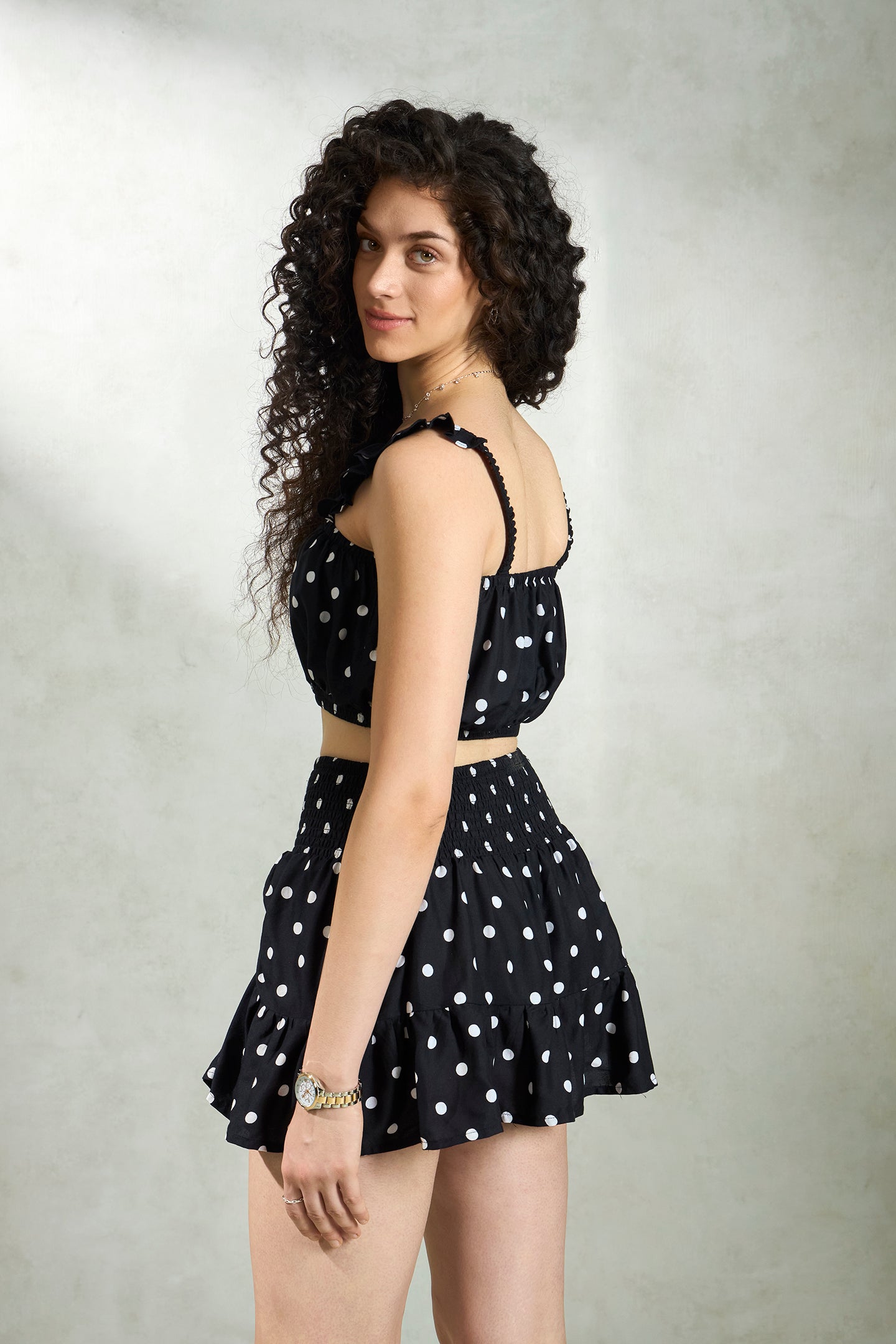 Raahika 2.0|Polka Dot Ruffle Set