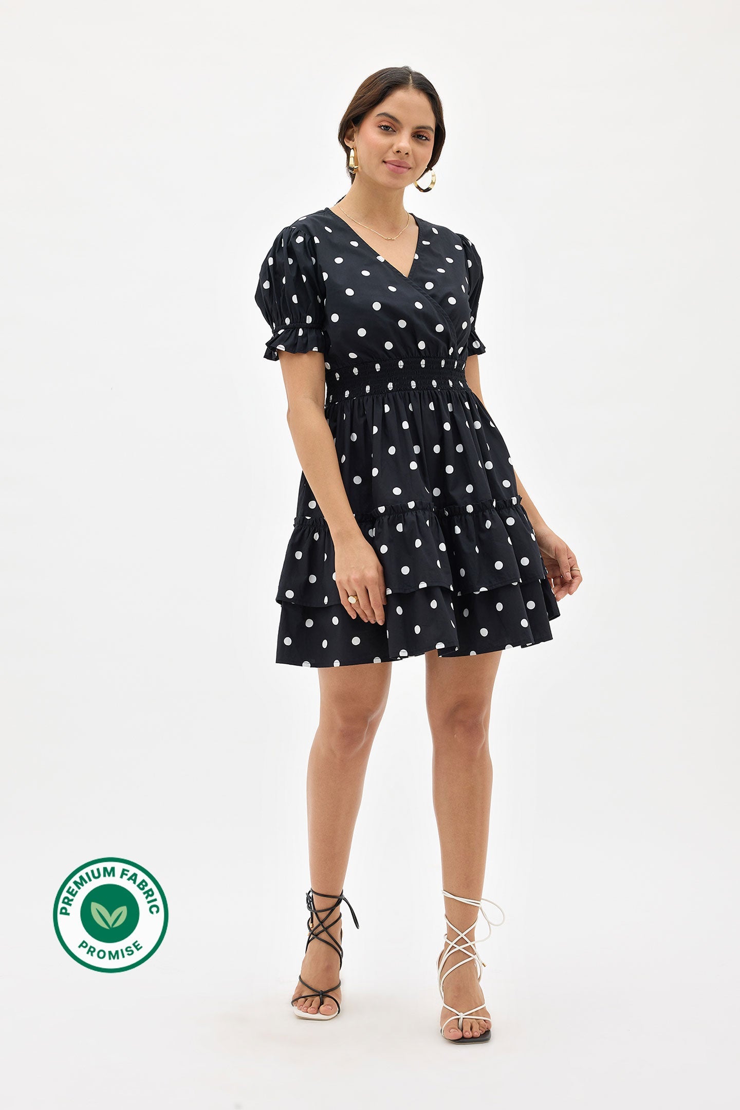 Talika|Cotton Polka Dress with Pockets