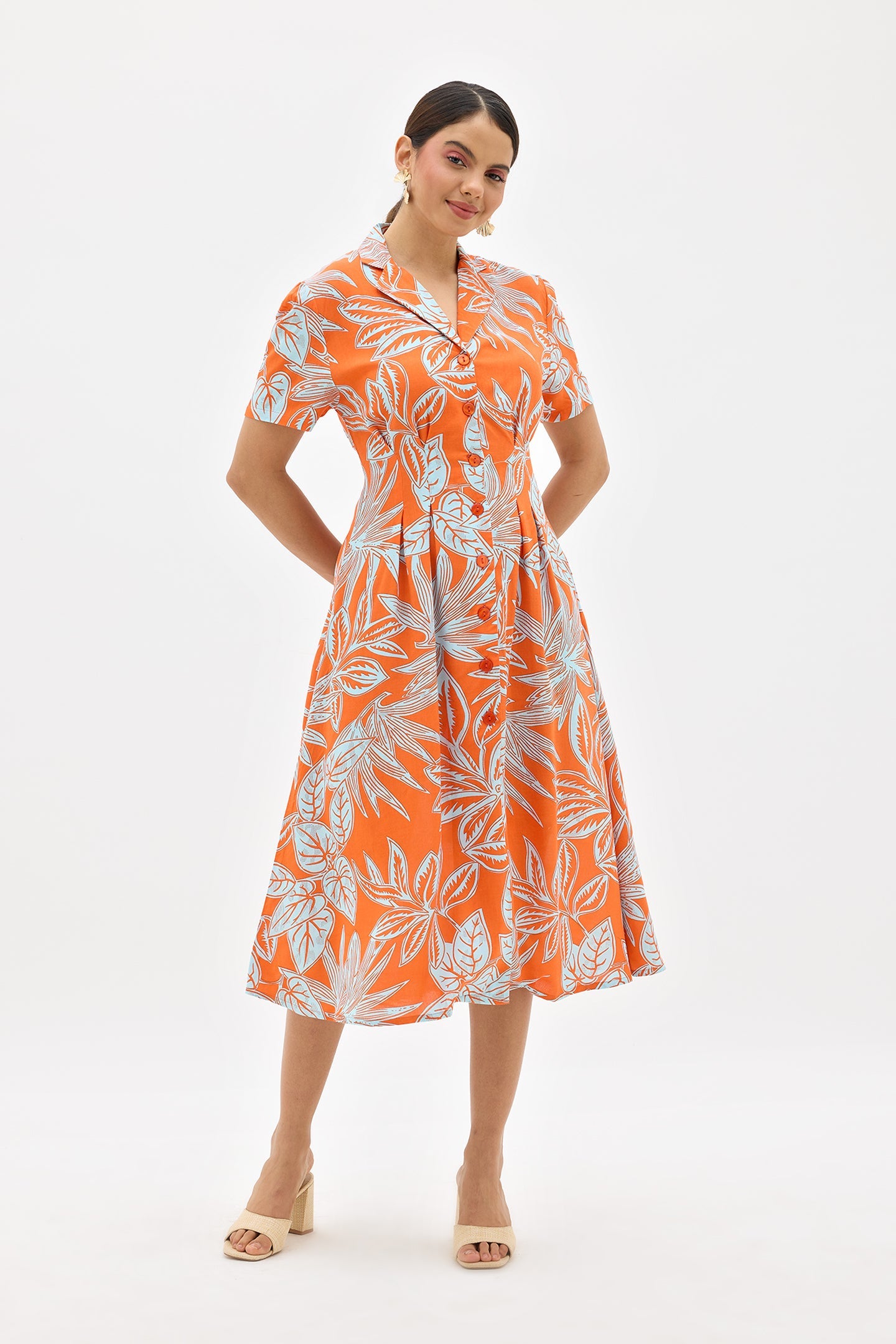 Kelie|Flowy Viscose Floral Midi Dress