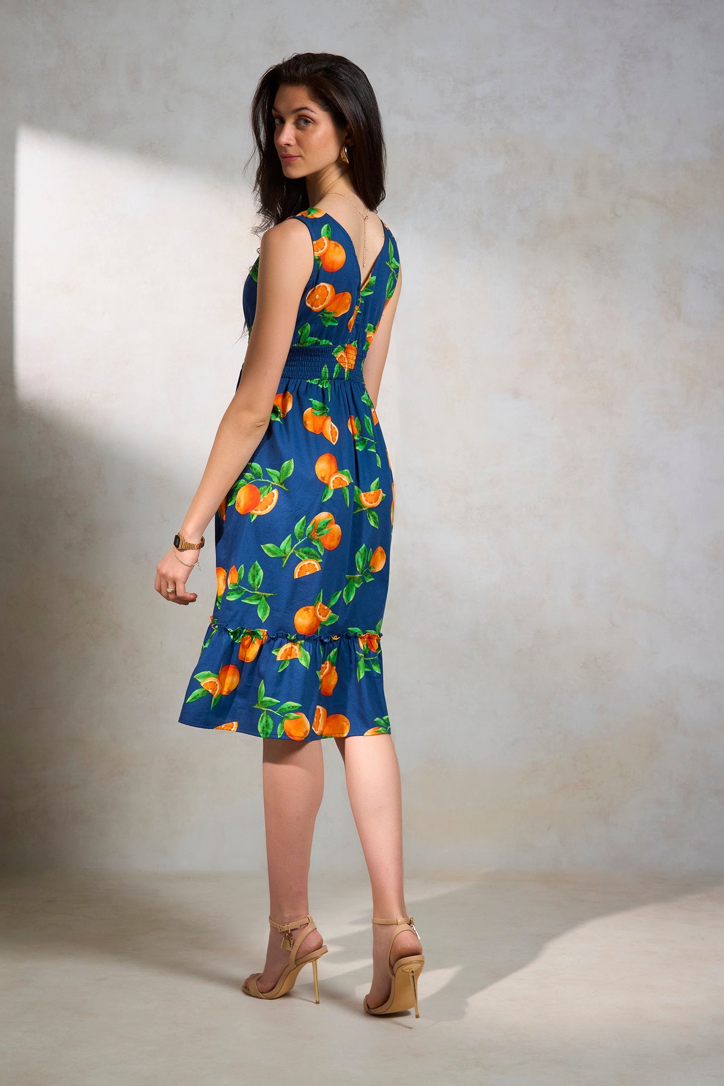 Iti|Breezy Fruit Print Cotton Dress with Pockets