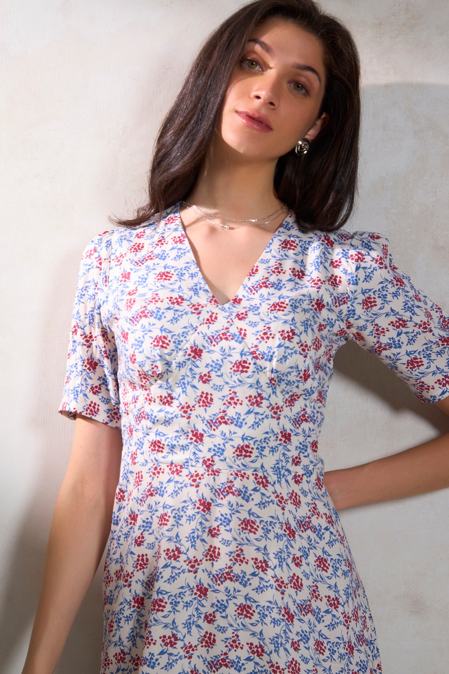 Brigitte|Flowy Viscose Floral Dress