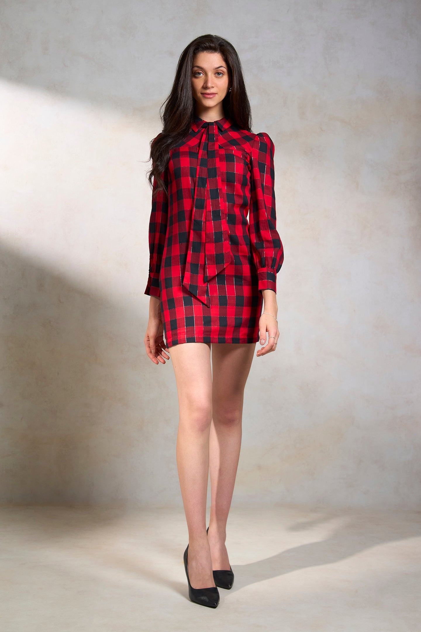 Eden|Retro Cotton Checked Dress