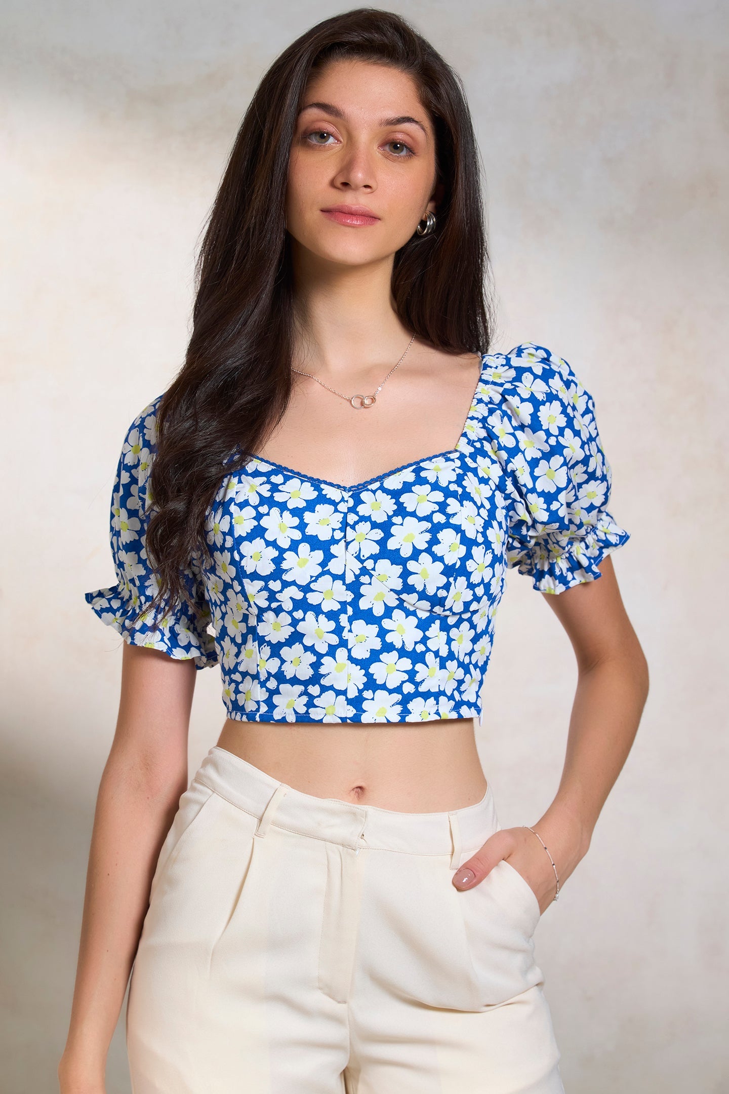 Camille|Chic Cotton Floral Top