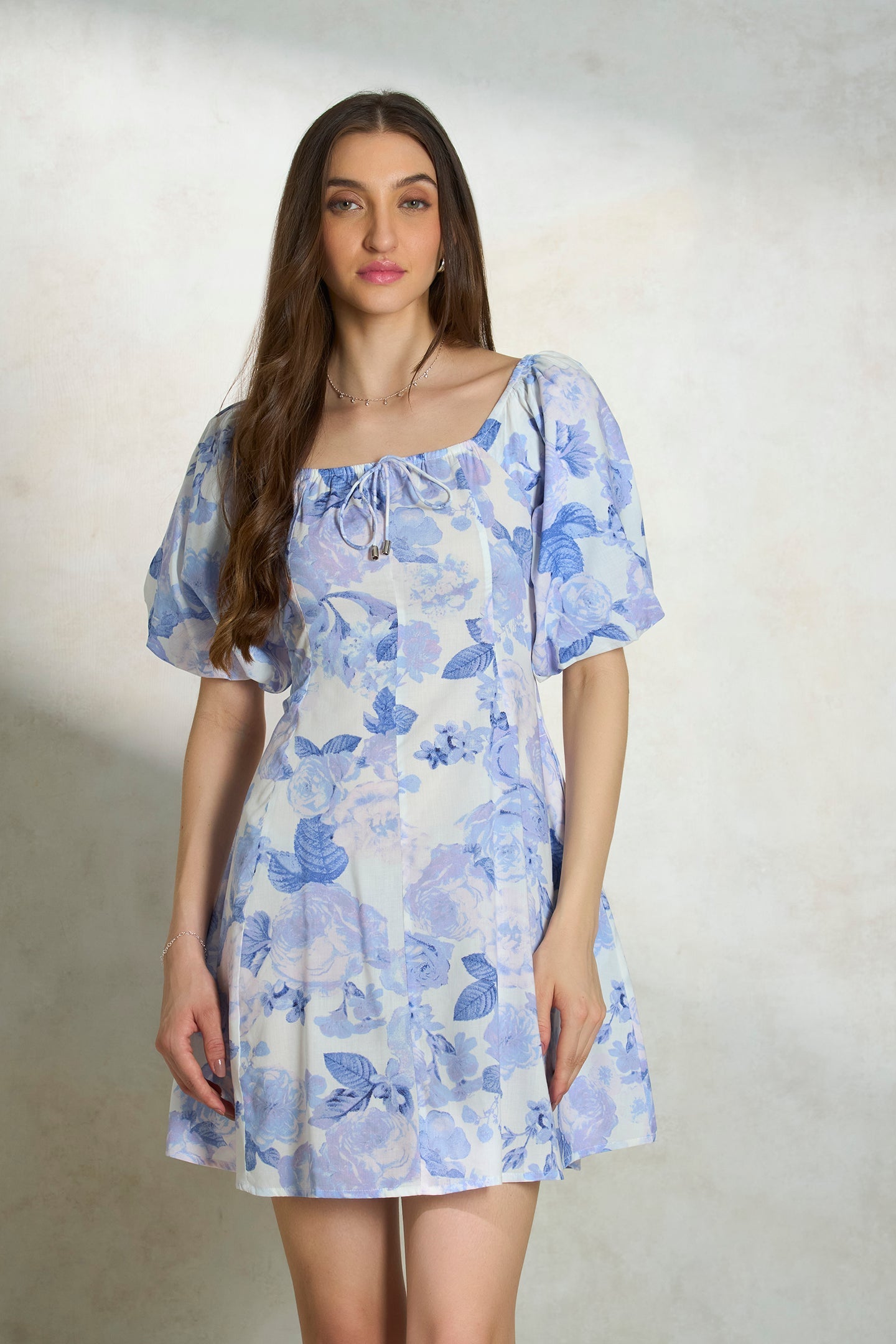 Varidhi|Cotton & Viscose Blend A-Line Dress