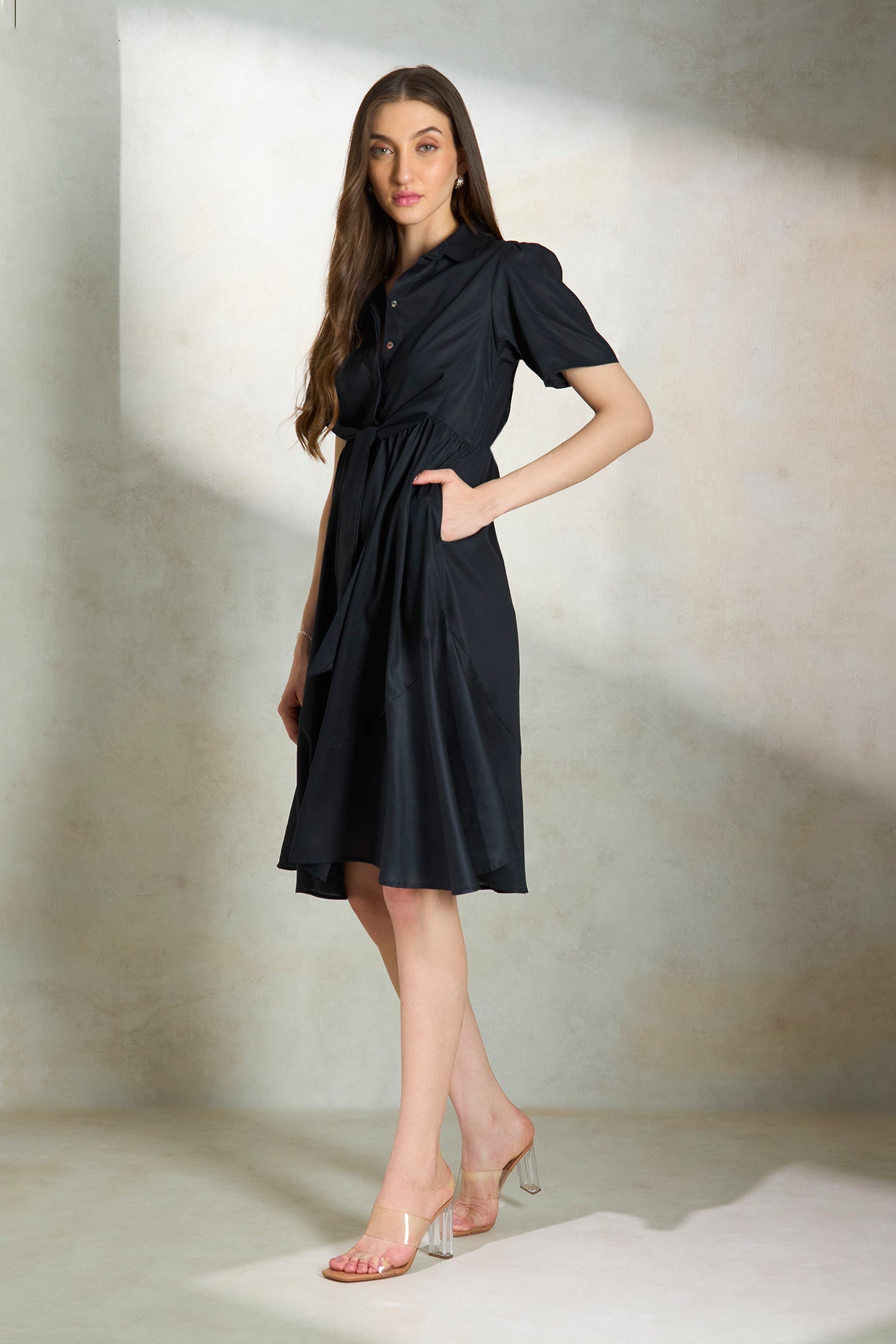 Zora|Luxurious Lyocell Fit & Flare Dress