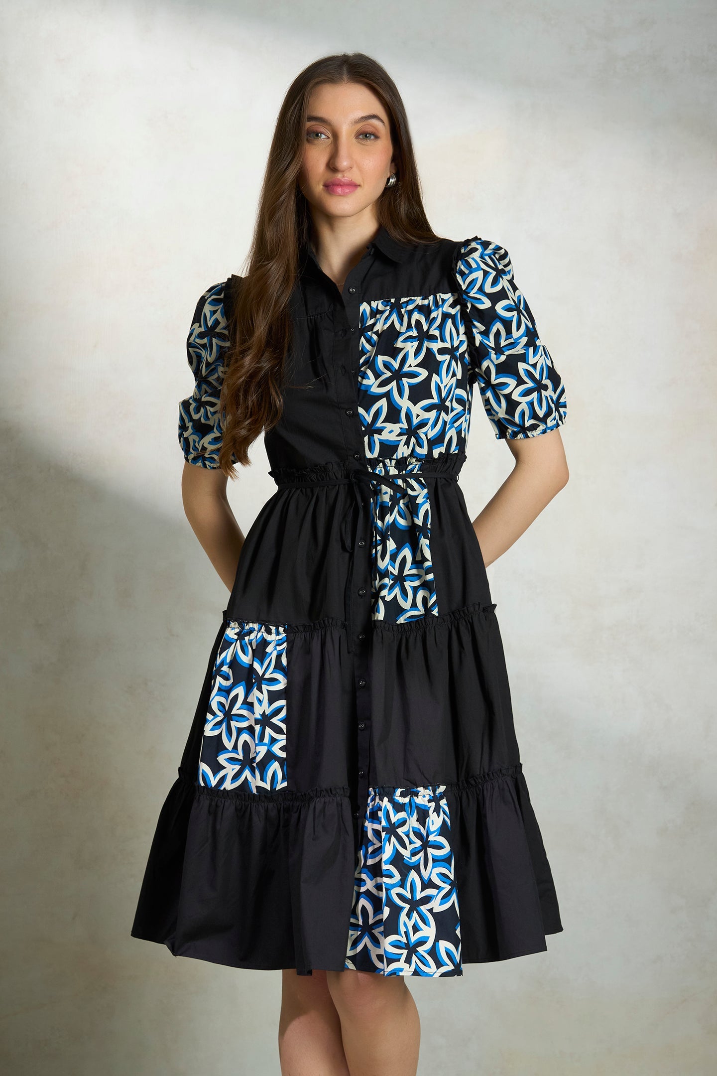 Krita|Tiered Shirt Dress in Comfortable Cotton