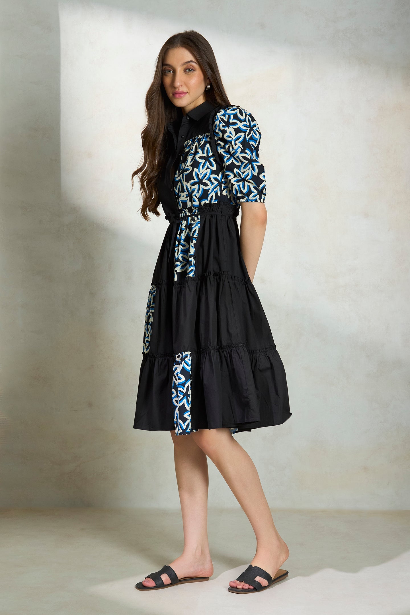 Krita|Tiered Shirt Dress in Comfortable Cotton