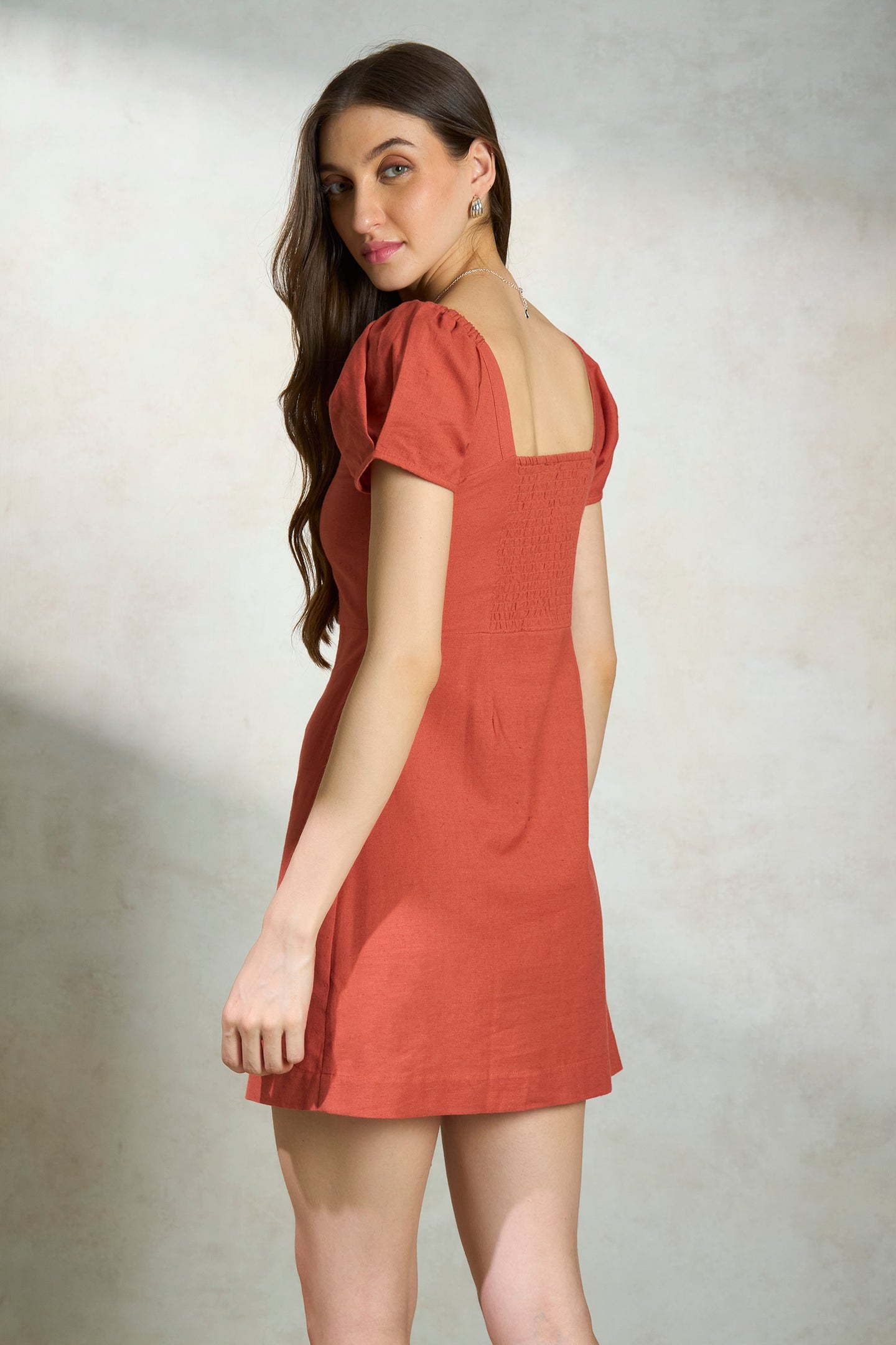 Lia|Breathable Cotton Button-Up Dress