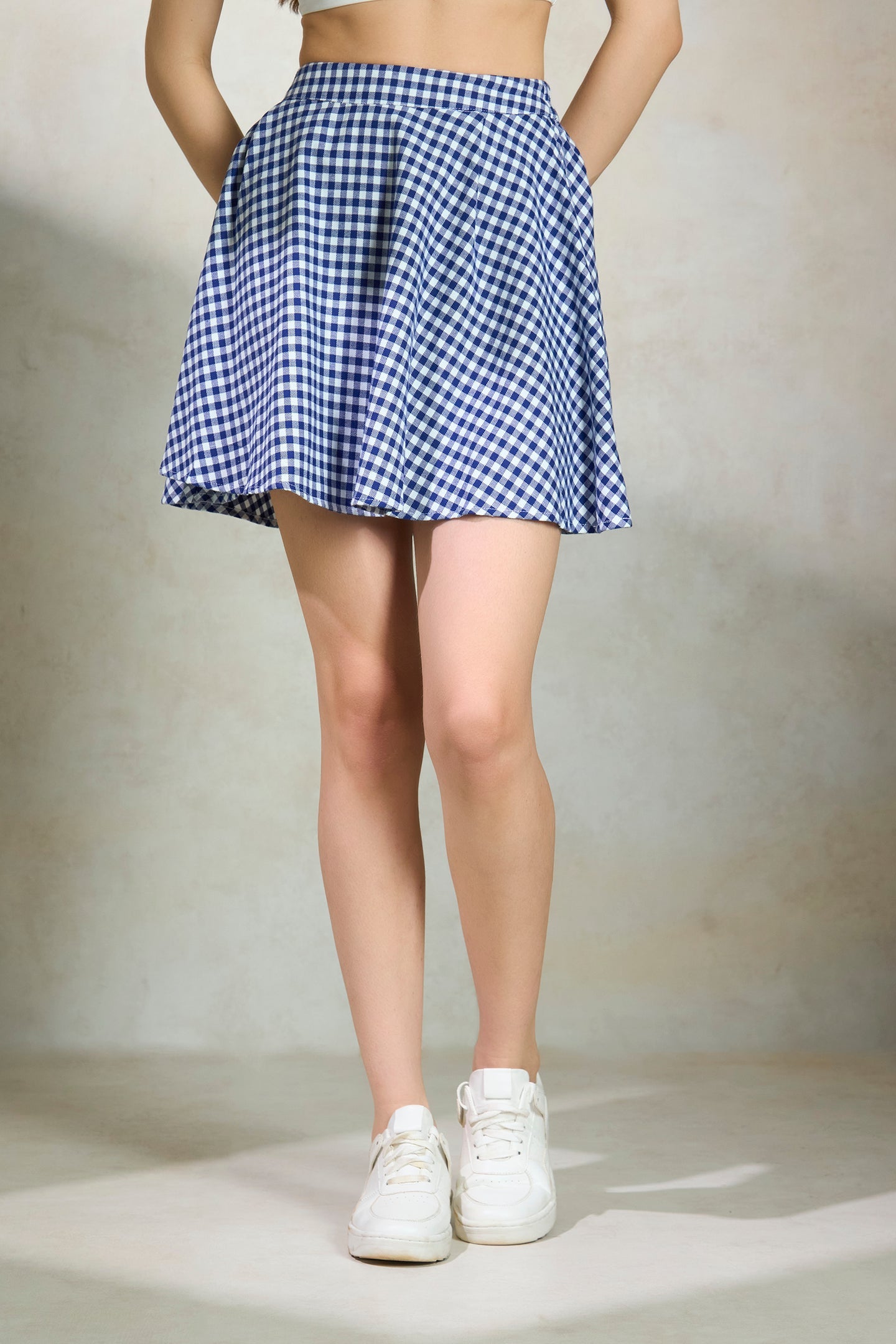 Cleo Skirt|Playful Cotton Checked Skirt