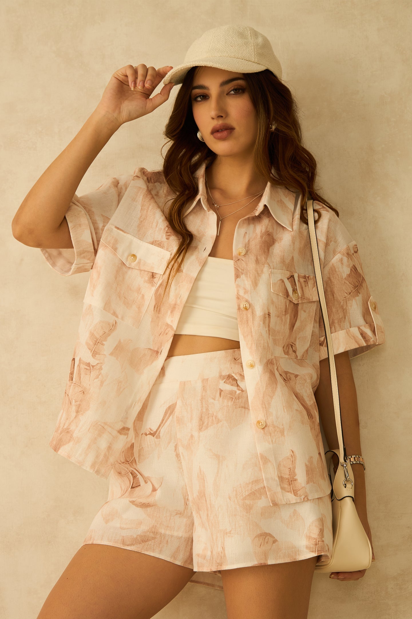 Doja Shirt|Slub Printed Roll-Up Sleeve Shirt