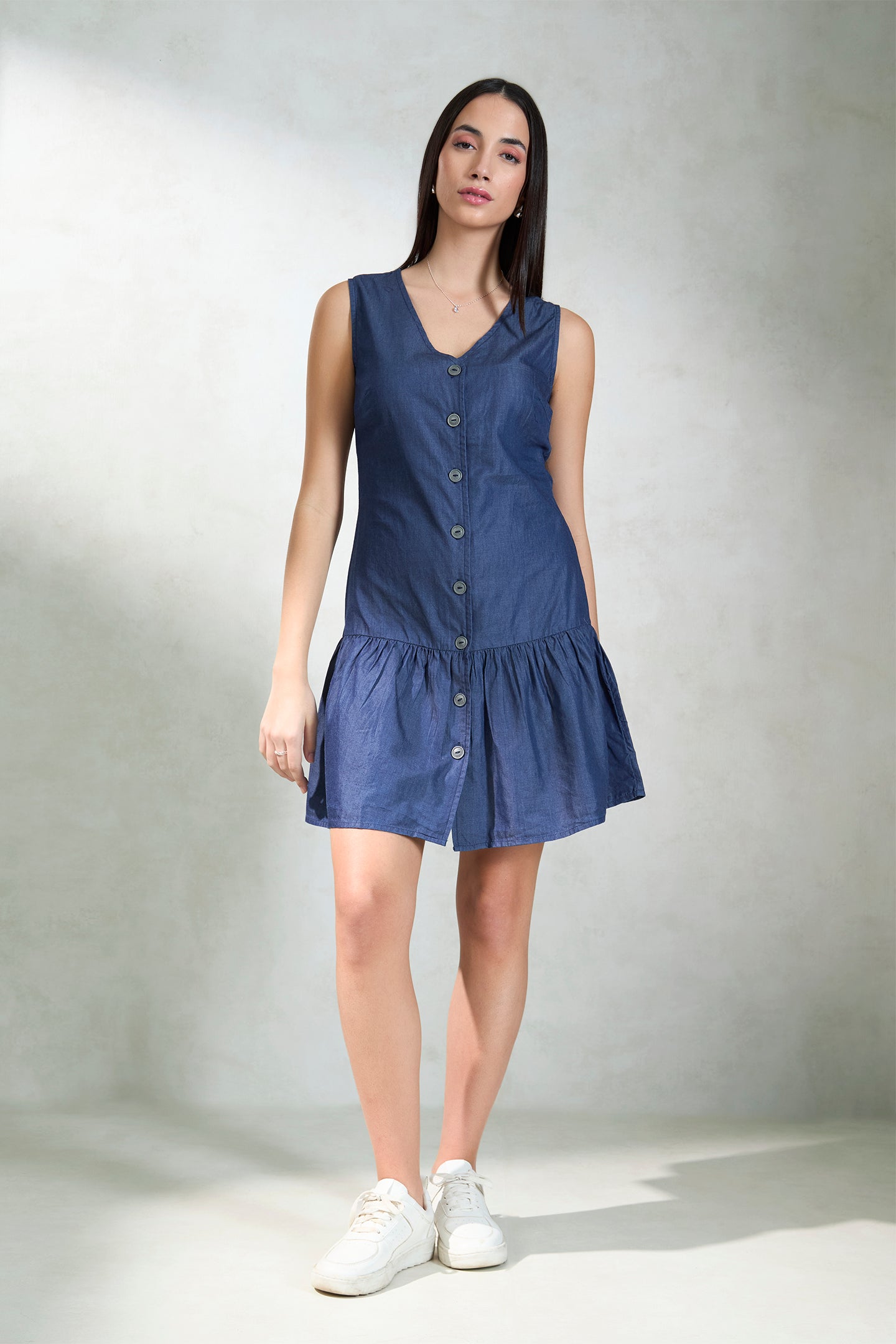 Zayna|Breathable Denim Cotton Dress