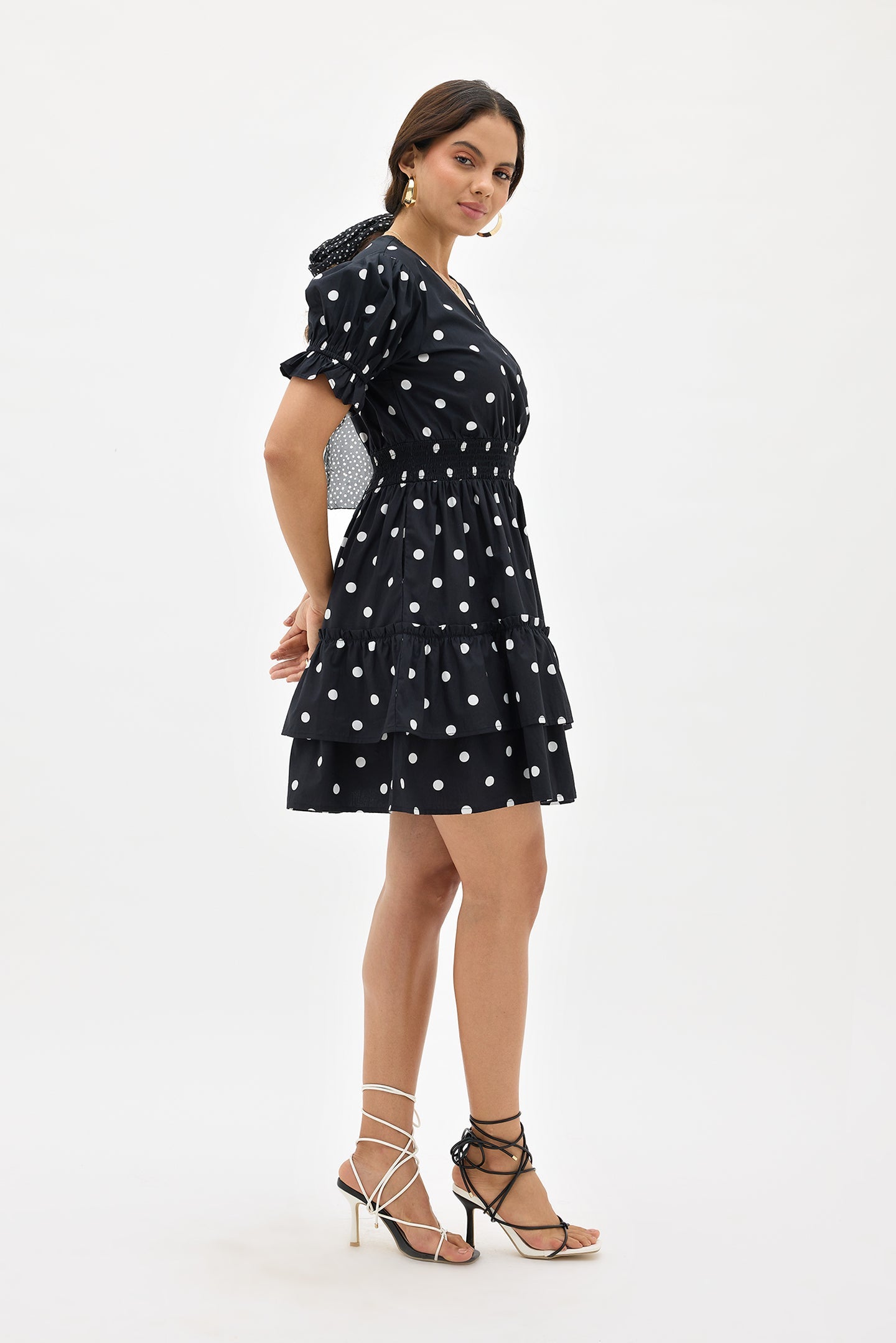 Talika|Cotton Polka Dress with Pockets