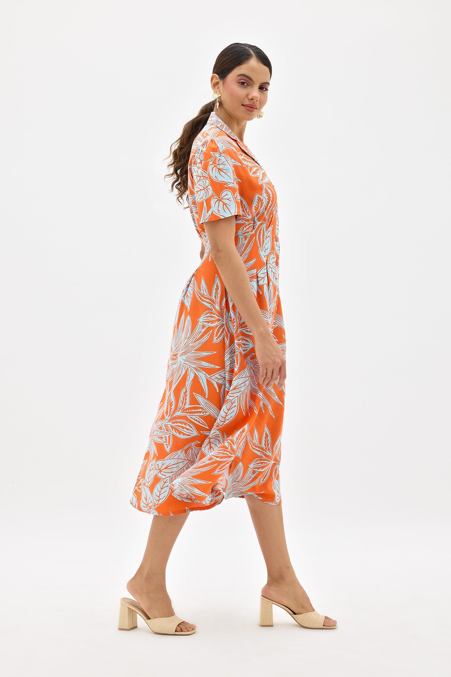 Kelie|Flowy Viscose Floral Midi Dress