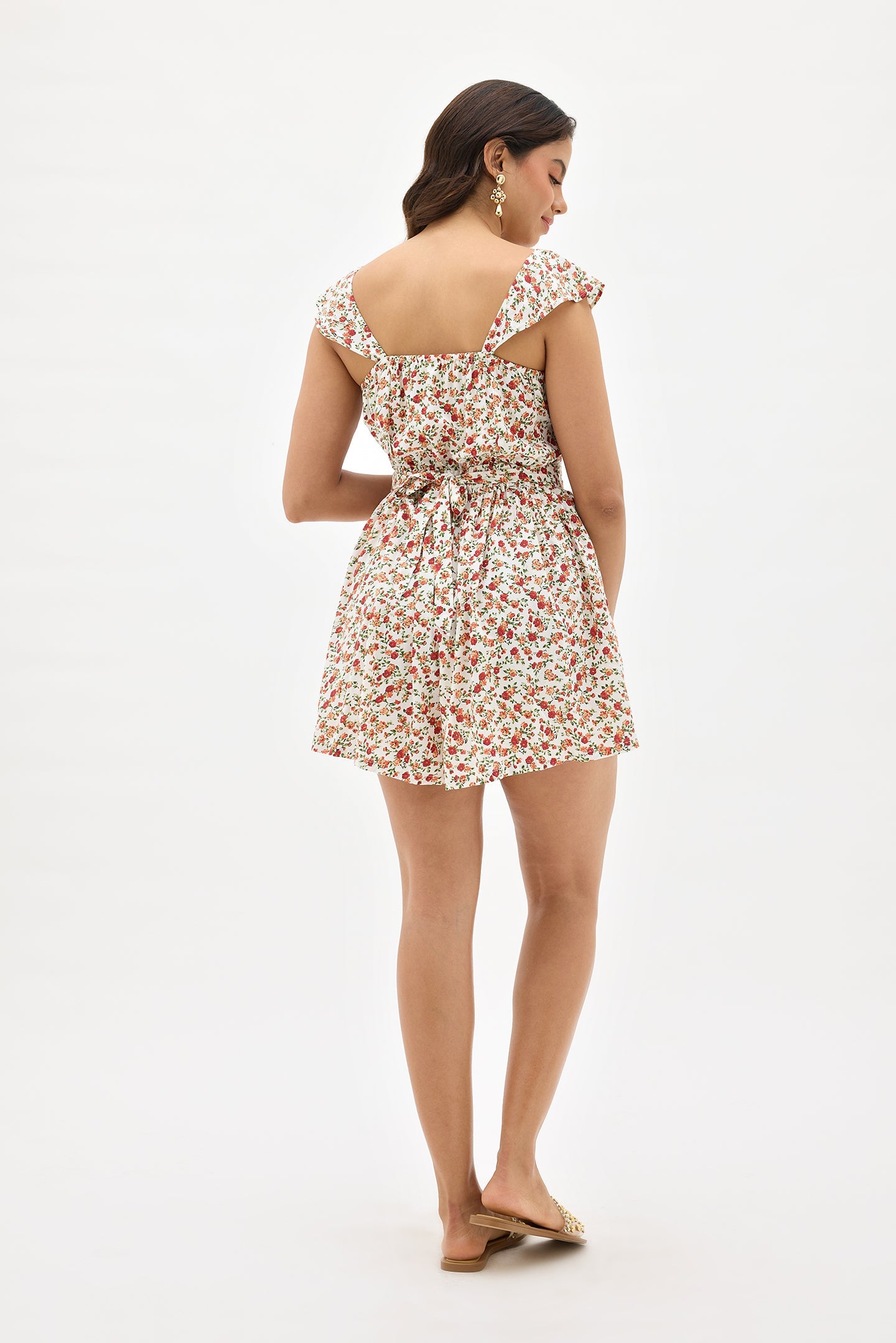 Alfiya|Viscose Soft Floral Playsuit with Pockets