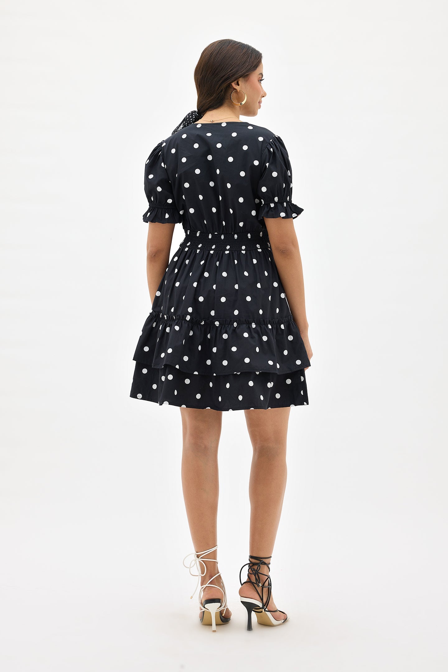 Talika|Cotton Polka Dress with Pockets