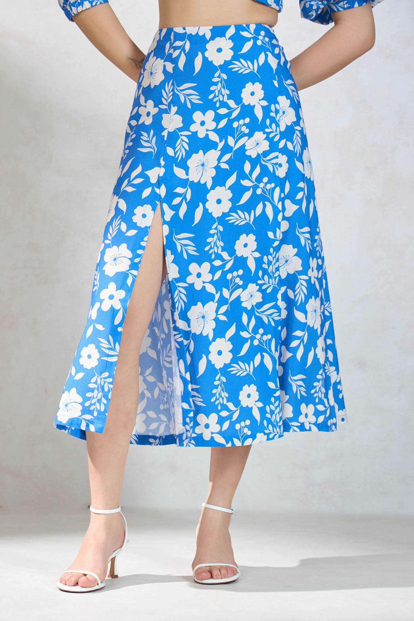 Belavous Skirt|Floral  Modal Midi