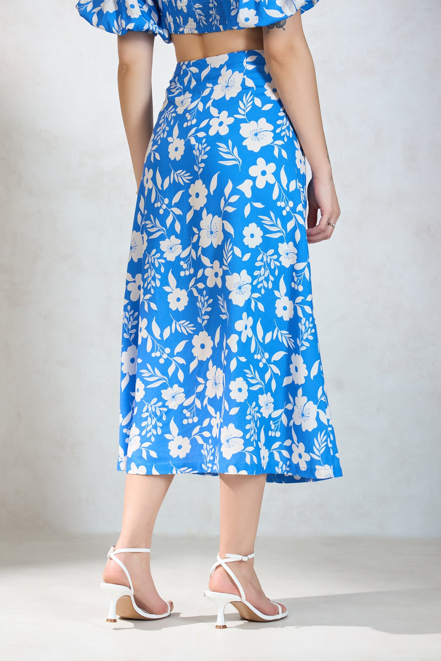 Belavous Skirt|Floral  Modal Midi