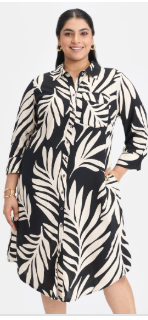 Lilith|TruViscose Tropic Midi Shirt Dress