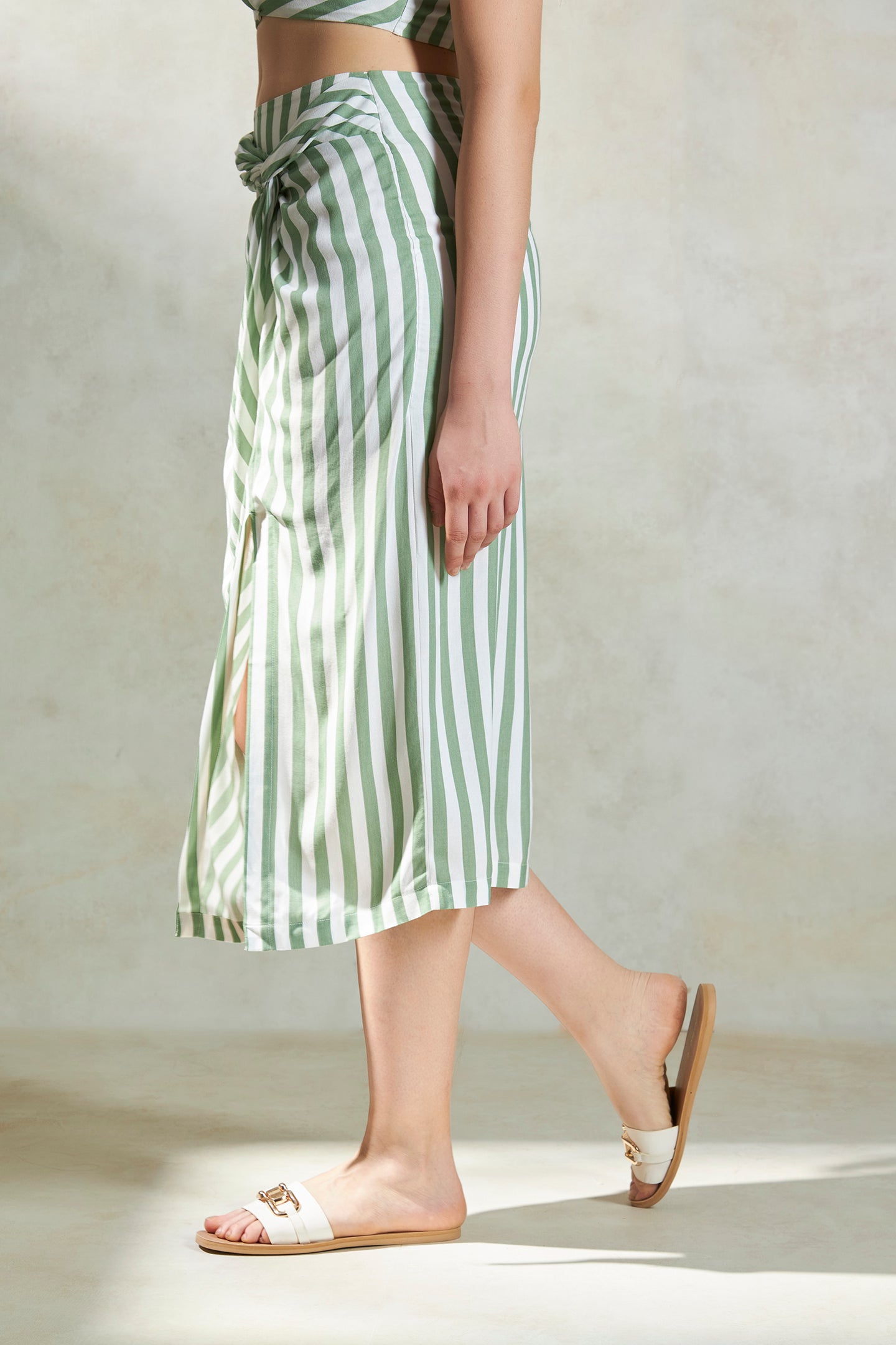 Manila Skirt|Striped Midi Skirt