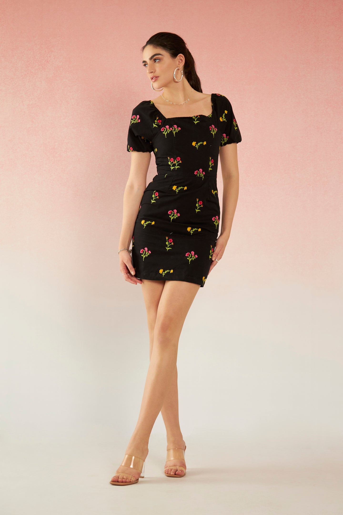 Kathryn|Breathable Cotton Floral Embroidered Dress