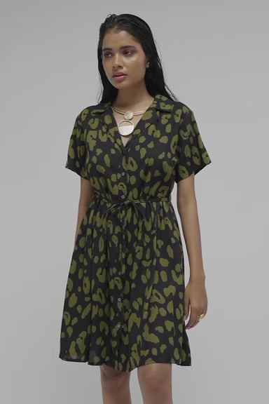 Ella|Safari Ready Button-Up  Dress with Pockets