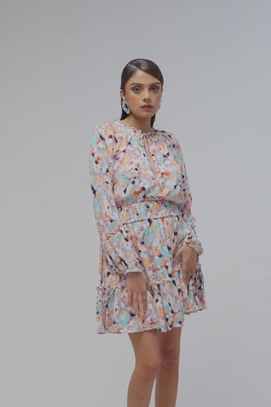 Arya|Colorful Blooms Fiesta Frock with Pockets