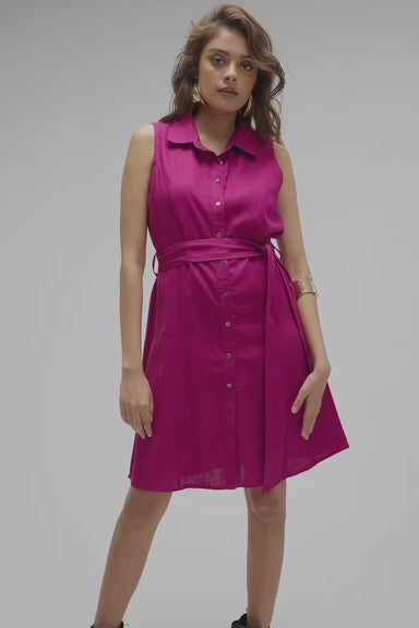 Bella|Blushing Pink Shirt Dress