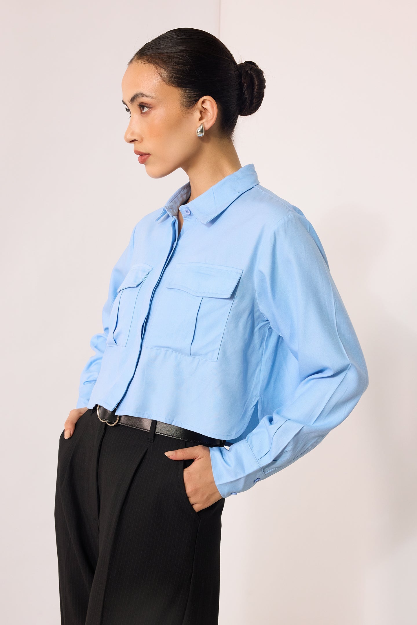 Zarmin|High-Low Hem Shirt